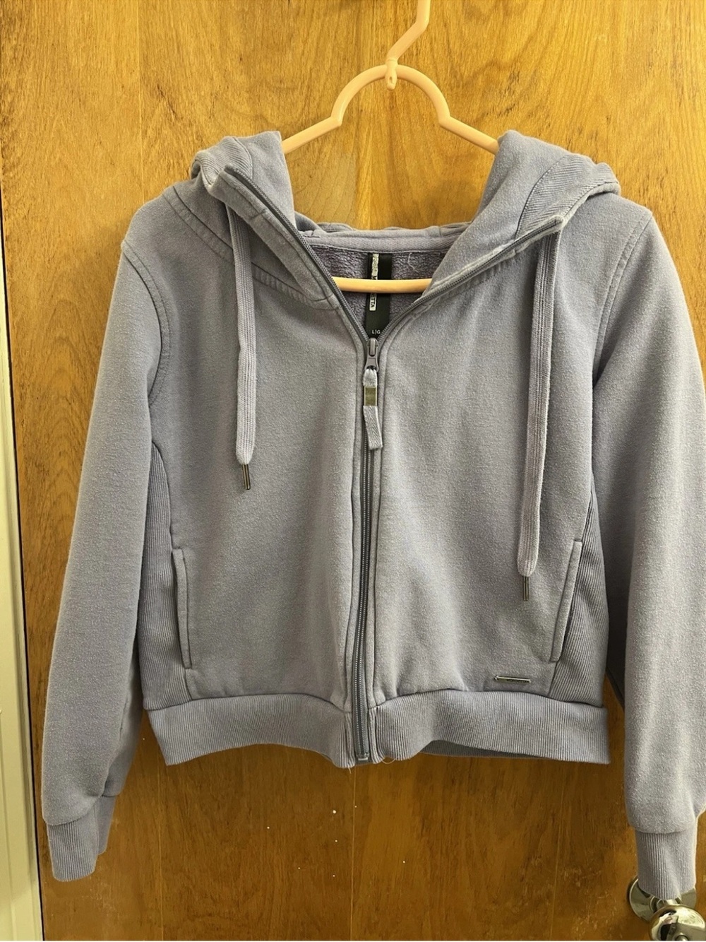 Mondetta Full Zip Hoodie, Pockets, LAVENDER Women's Cropped, Size Large**